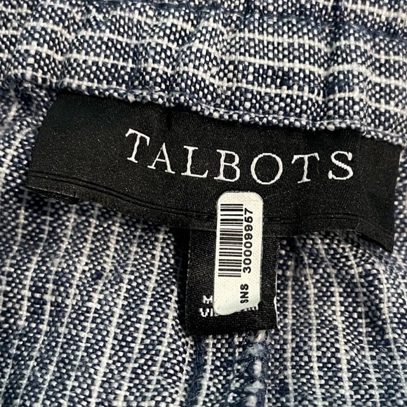 Talbots. XL. Linen Wide Leg. Denim with white stripe. Drawstring. - Picture 4 of 4